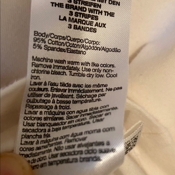 Adidas White and Turquoise V-Neck Long Sleeve Shirt, size small - Picture 5 of 5